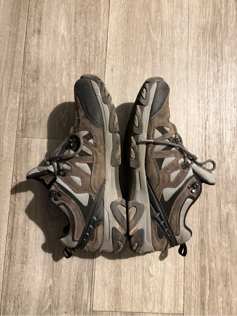 Women's Brown and Gray Trail Sneakers - Casual Outdoor Shoes